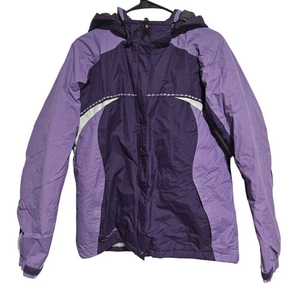 Columbia Purple Hooded Winter Jacket Womens Size Large Waterproof Breathable - Picture 1 of 7
